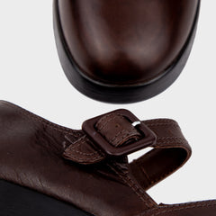 Giày Cao Gót KUMO - MARY BLOCK HEEL (Nâu) GCG-KUMO-014