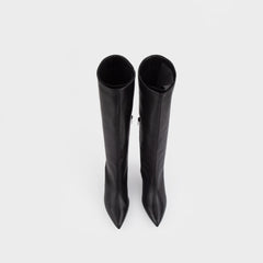 Boots đầu gối đế xuồng KUMOO - IRIS HEELS (Đen) BDG-DX-KUMO-001-A