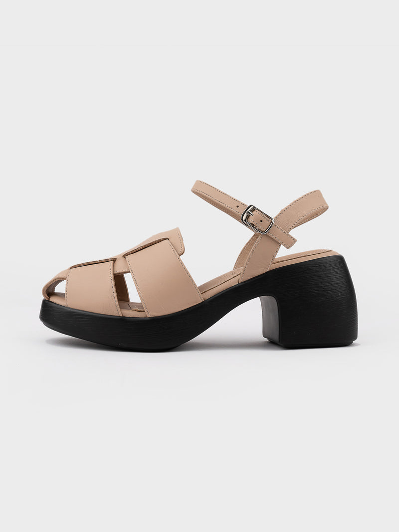 Sandal Cao Gót KUMOO ANISA Fisherman Sandal Be