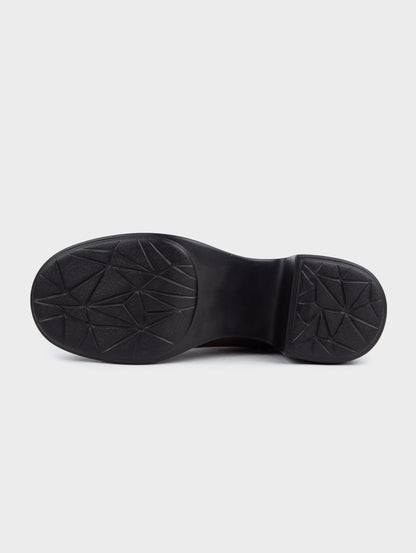 Boots Lửng Cao Gót KUMOO DARA Lugsole Nâu