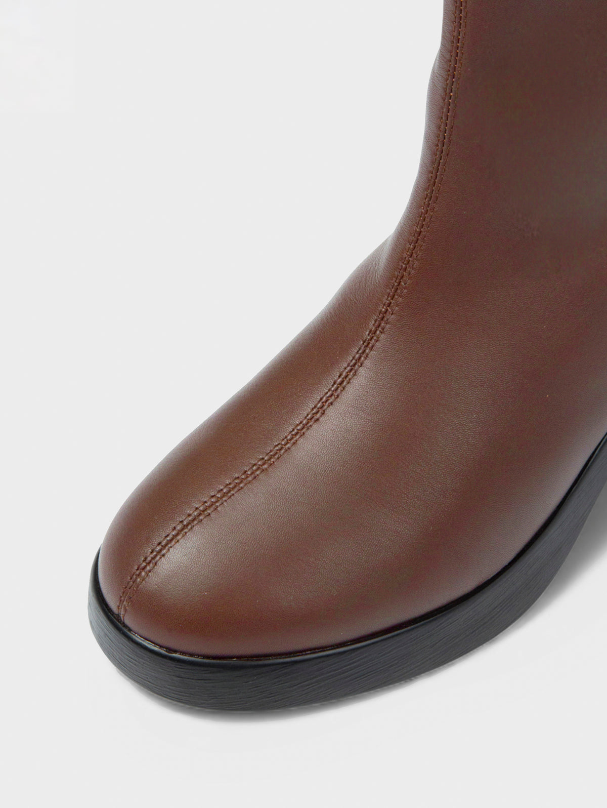 Boots Lửng Cao Gót KUMOO DARA Lugsole Nâu