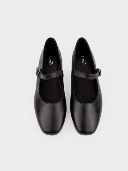 Giày Búp Bê Kumoo Flona Mary Jane Ballet Đen