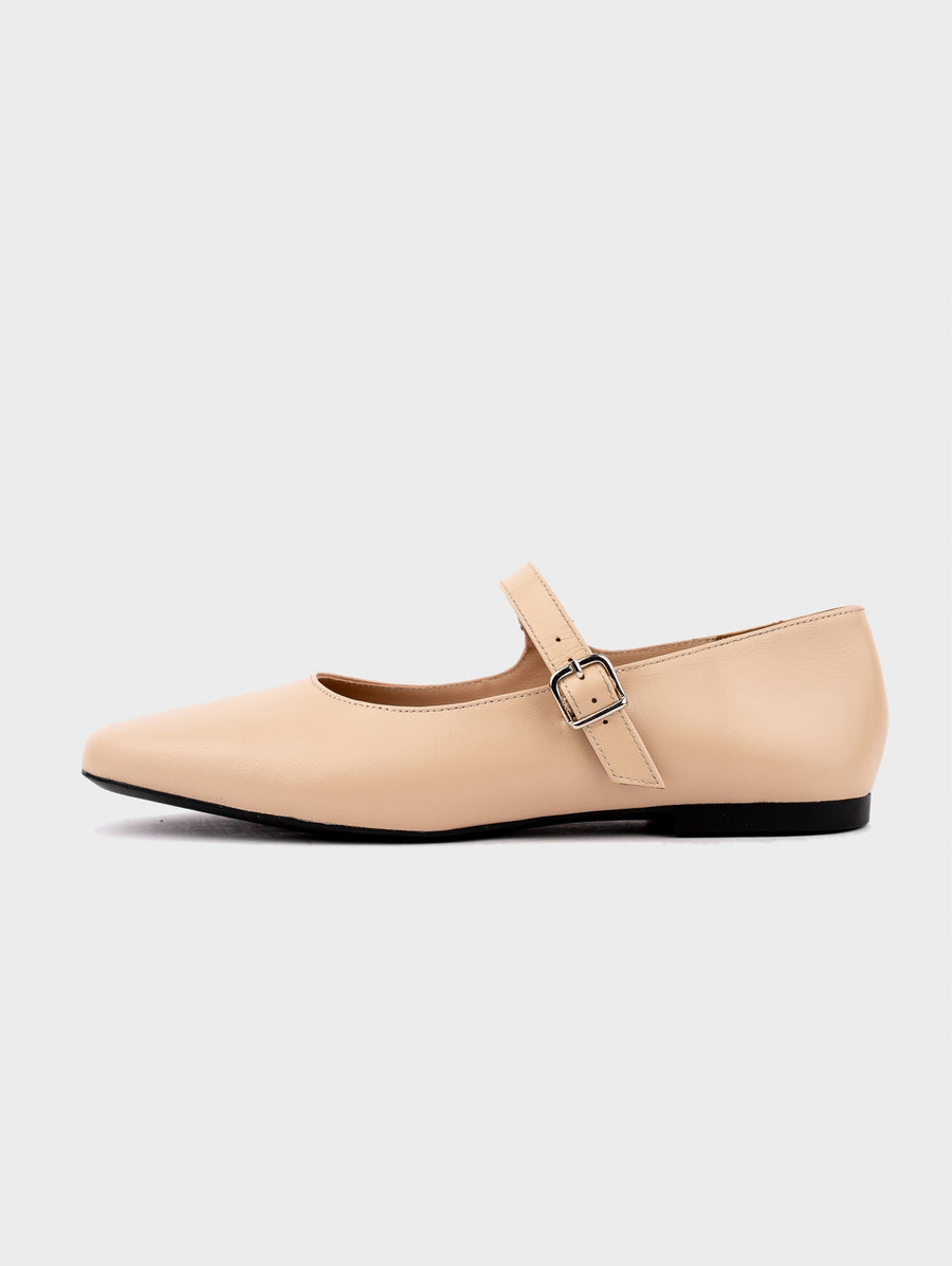 Giày Búp Bê Kumoo Flona Mary Jane Ballet Be