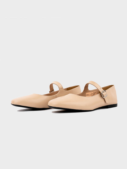 Giày Búp Bê Kumoo Flona Mary Jane Ballet Be