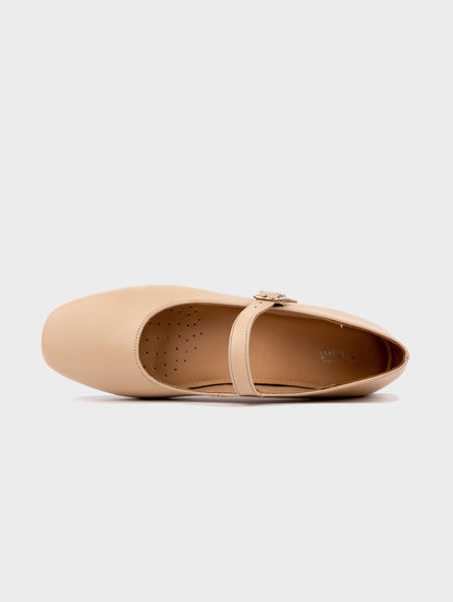 Giày Búp Bê Kumoo Flona Mary Jane Ballet Be