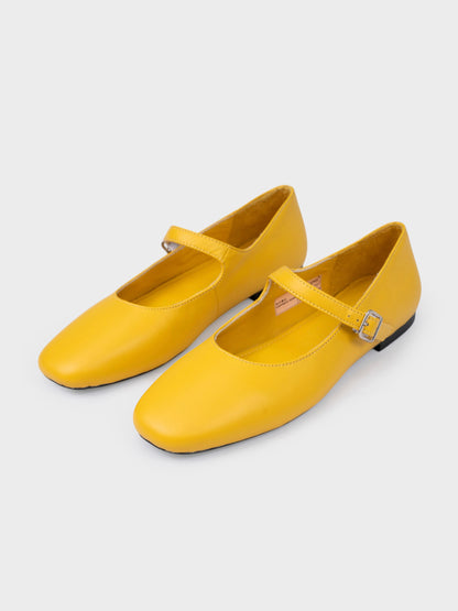Giày Búp Bê Kumoo Flona Mary Jane Ballet Vàng