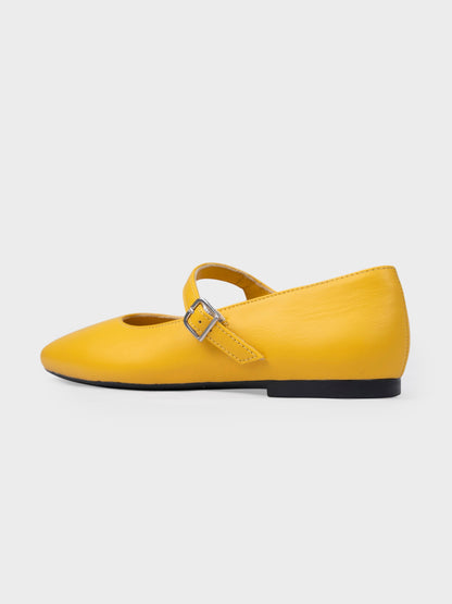 Giày Búp Bê Kumoo Flona Mary Jane Ballet Vàng