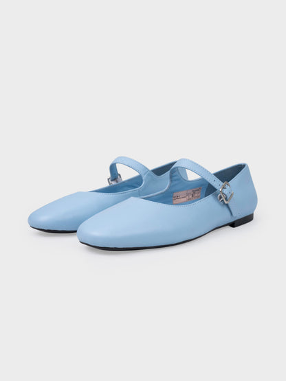 Giày Búp Bê Kumoo Flona Mary Jane Ballet Xanh da trời