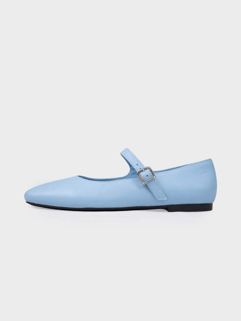 Giày Búp Bê Kumoo Flona Mary Jane Ballet Xanh da trời