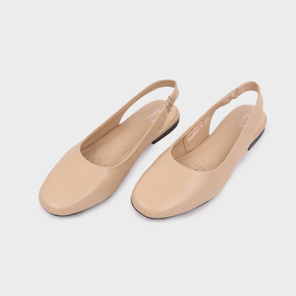 Giày Búp Bê Kumoo ALLY Slingback Flats (Kem) Mã BB-KUMO-008-B