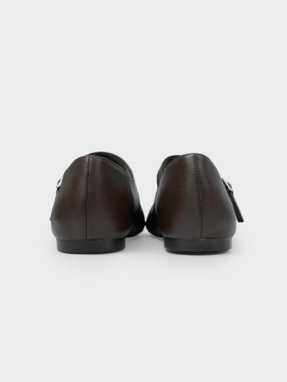 Giày Búp Bê Kumoo Flona Mary Jane Ballet Nâu