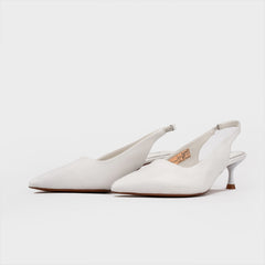 Giày Cao Gót KUMO - Slingback (trắng) Mã GCG-KUMO-006-C