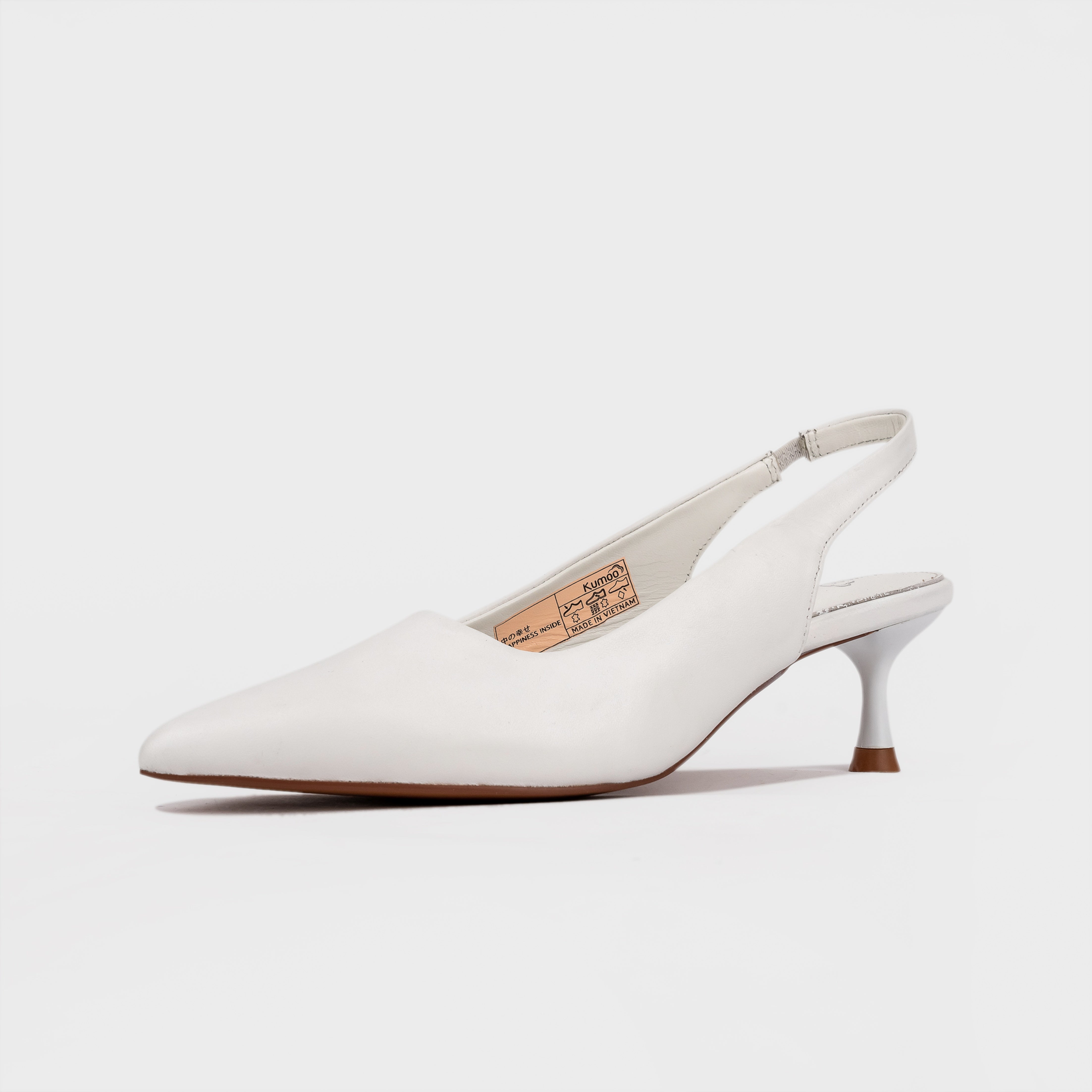 Giày Cao Gót KUMO - Slingback (trắng) Mã GCG-KUMO-006-C