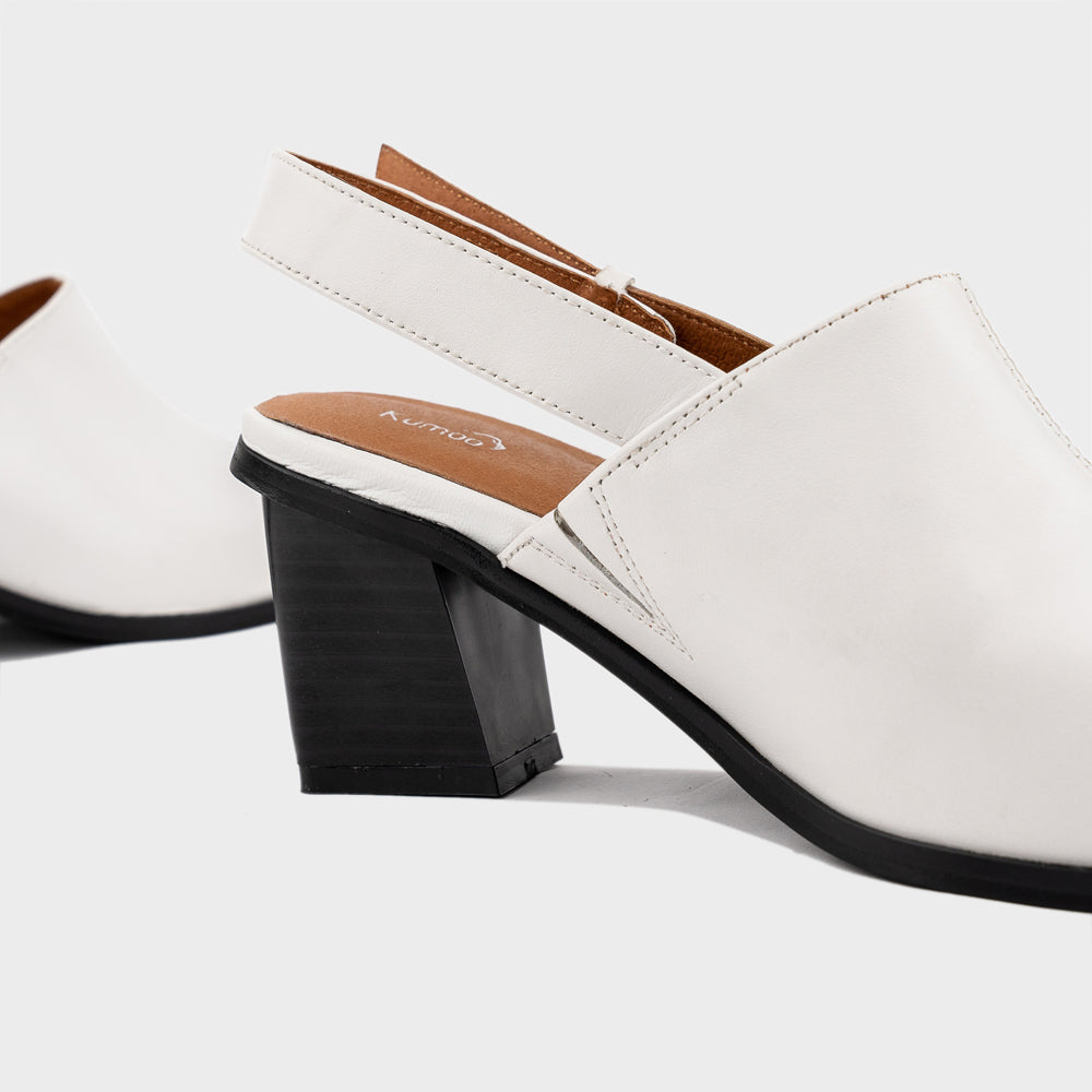 Giày Cao Gót - Laure Retro Heels (White) Mã GCG-KUMO-008