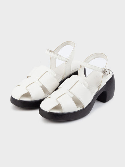 Sandal Cao Gót KUMOO ANISA Fisherman Sandal Trắng