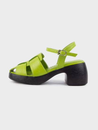 Sandal Cao Gót KUMOO ANISA Fisherman Sandal Xanh Matcha
