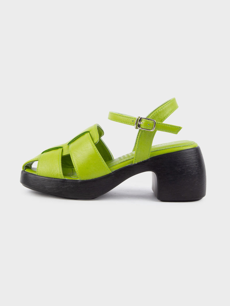Sandal Cao Gót KUMOO ANISA Fisherman Sandal Xanh Matcha