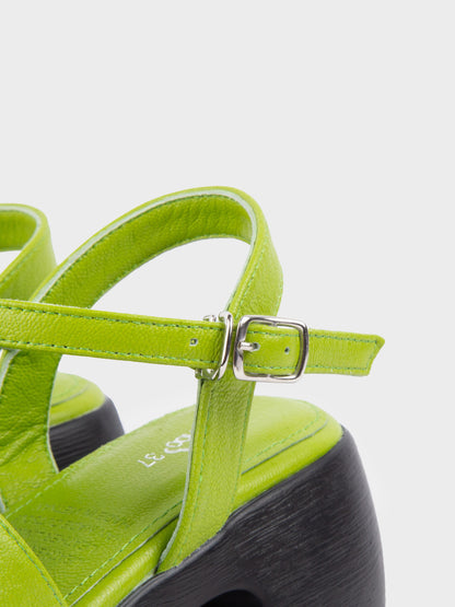 Sandal Cao Gót KUMOO ANISA Fisherman Sandal Xanh Matcha