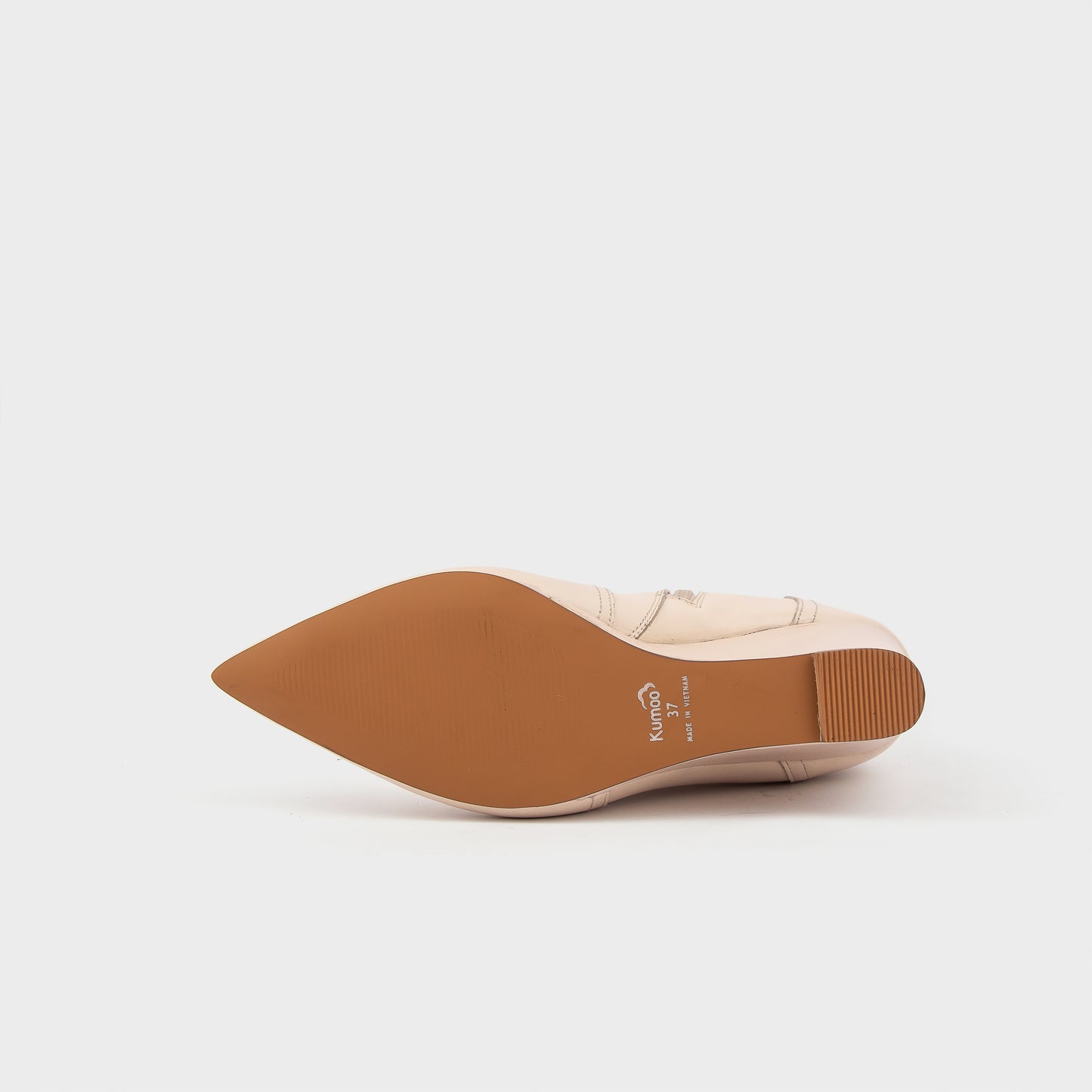 Boots lửng đế xuồng KUMOO - ALENA HEELS Nude