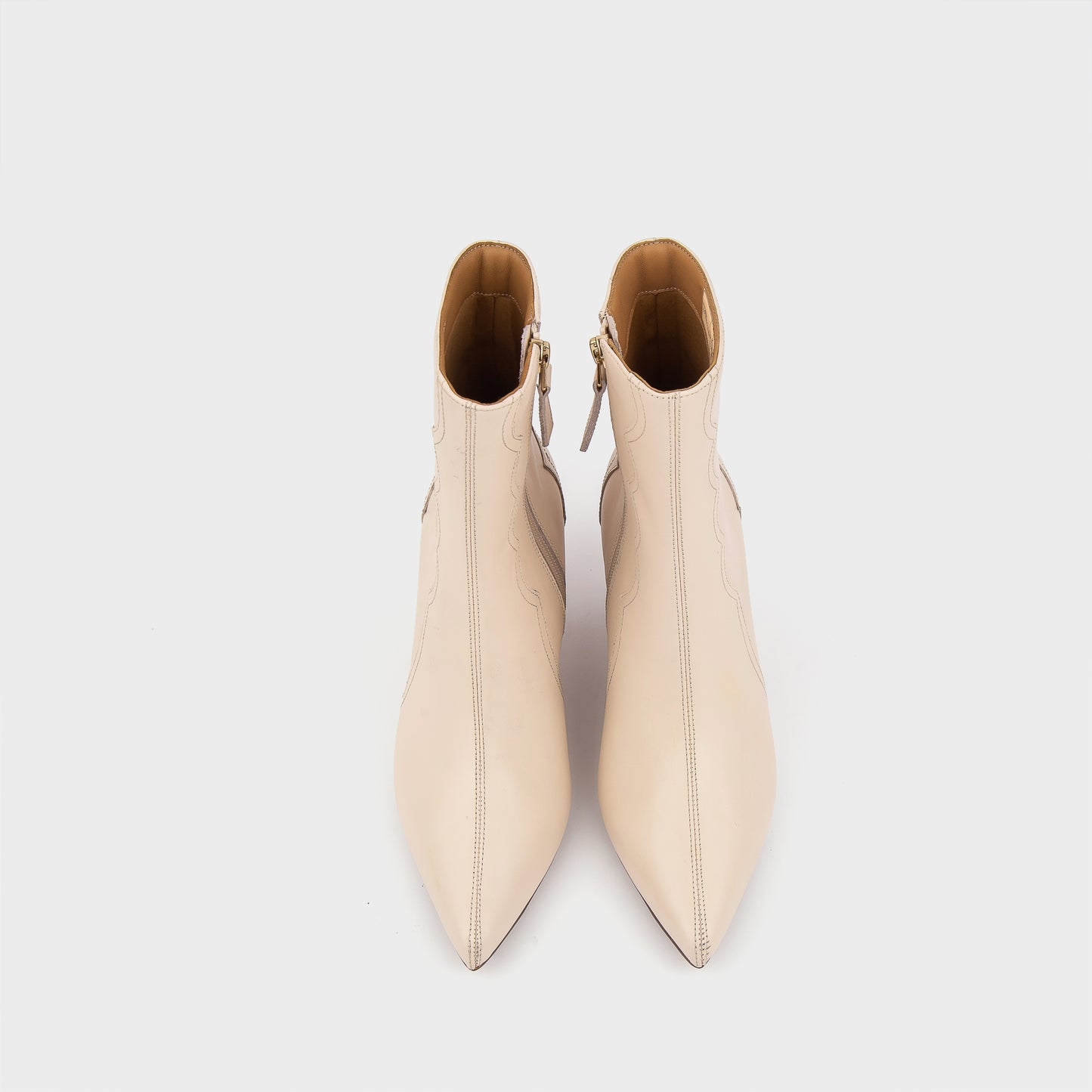 Boots lửng đế xuồng KUMOO - ALENA HEELS Nude