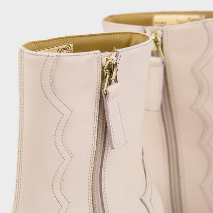 Boots lửng đế xuồng KUMOO - ALENA HEELS Nude