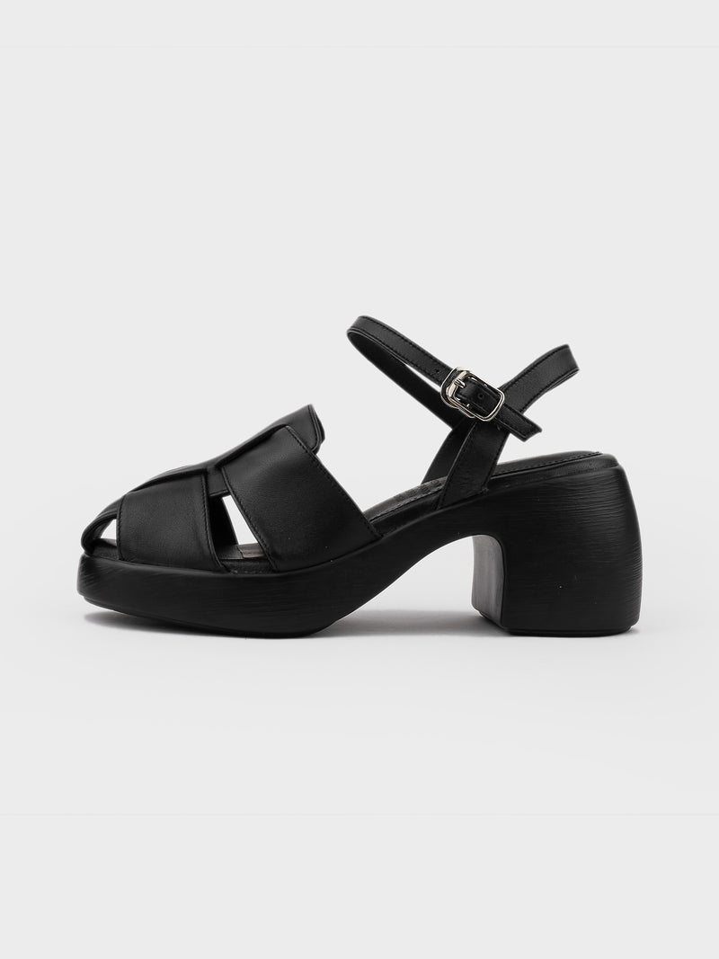Sandal Cao Gót KUMOO ANISA Fisherman Sandal Đen