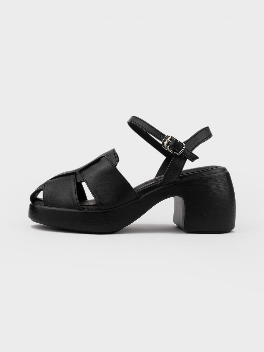 Sandal Cao Gót KUMOO ANISA Fisherman Sandal Đen