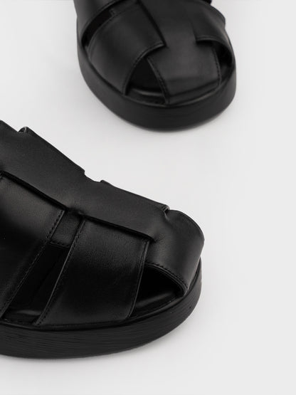 Sandal Cao Gót KUMOO ANISA Fisherman Sandal Đen