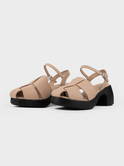 Sandal Cao Gót KUMOO ANISA Fisherman Sandal Be