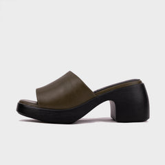 Sandal Cao Gót Kumoo (Xanh Rêu) Mã SDCG-KUMO-011-F