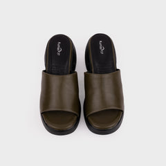 Sandal Cao Gót Kumoo (Xanh Rêu) Mã SDCG-KUMO-011-F